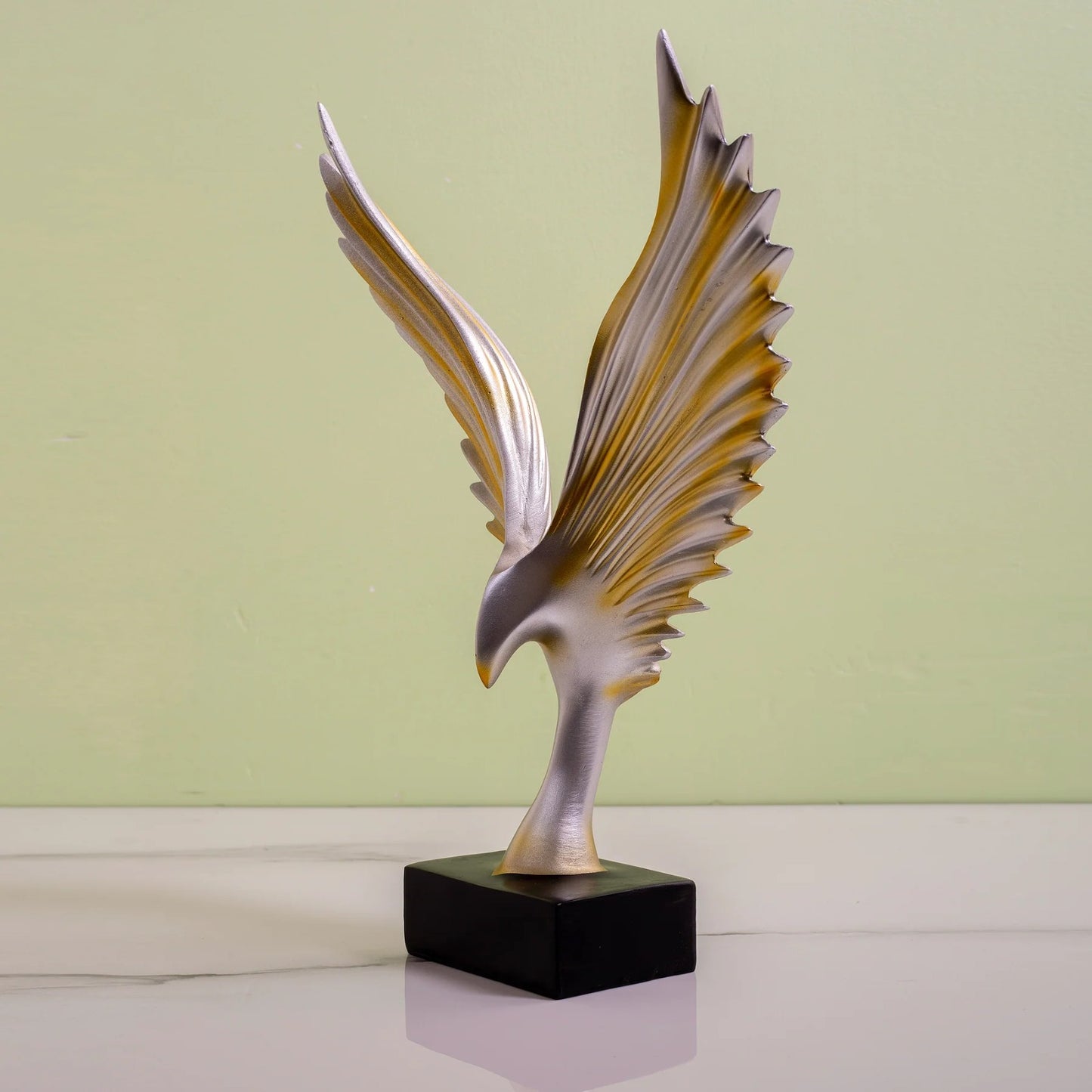 Silver Golden Eagle Spread Wings Table Decor Article